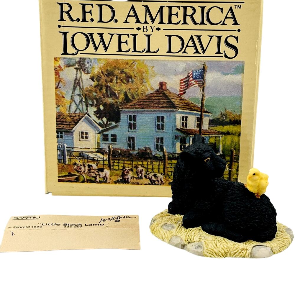 Little Black Lamb Lowell Davis‎ Schmid RFD America Figurine 225297 Chick Box
